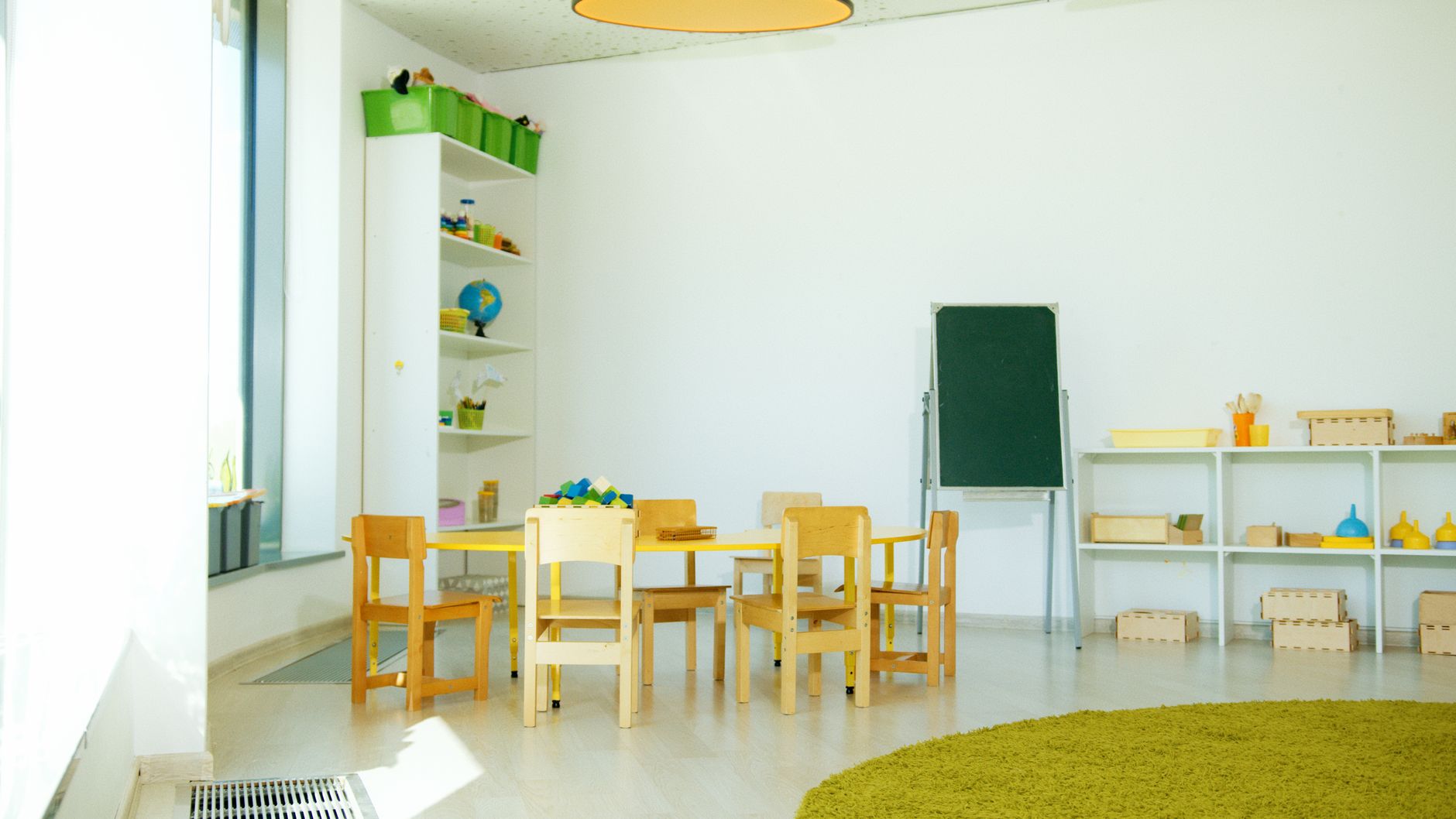 Upscale preschool classroom setting